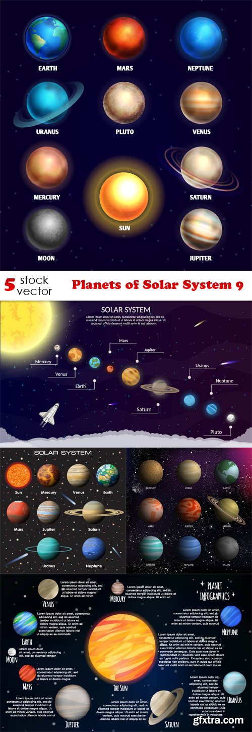 Vectors - Planets of Solar System 9