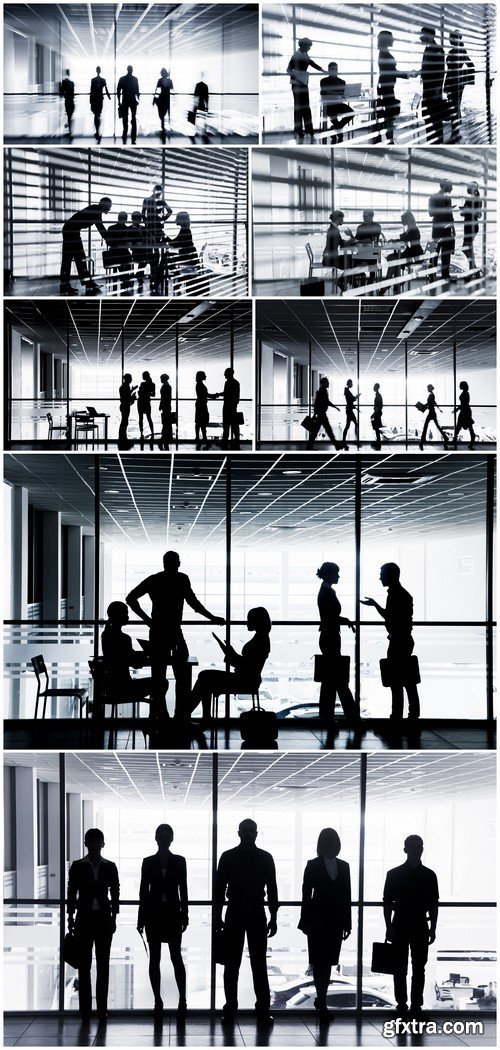 Silhouettes of business people 8X JPEG