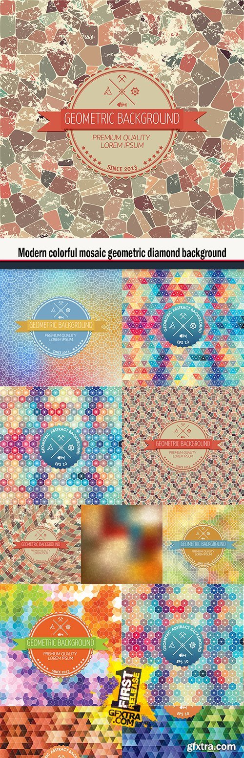 Modern colorful mosaic geometric diamond background