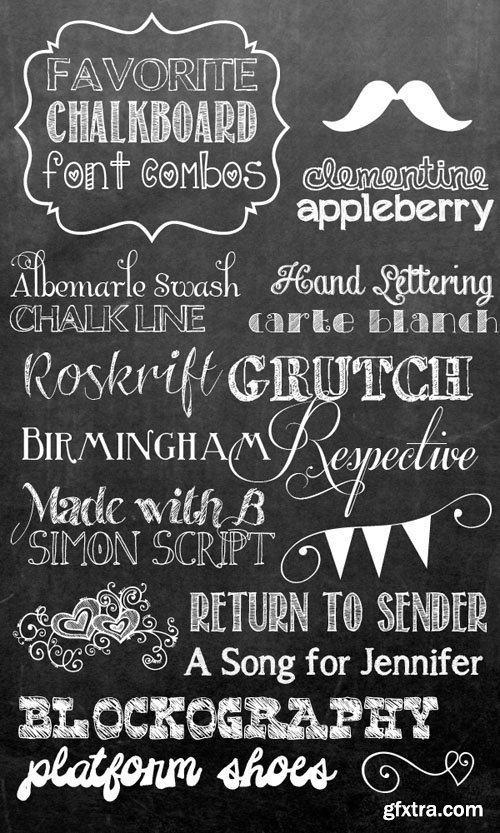 Favorite Chalkboard Font Combos - 18 Fonts