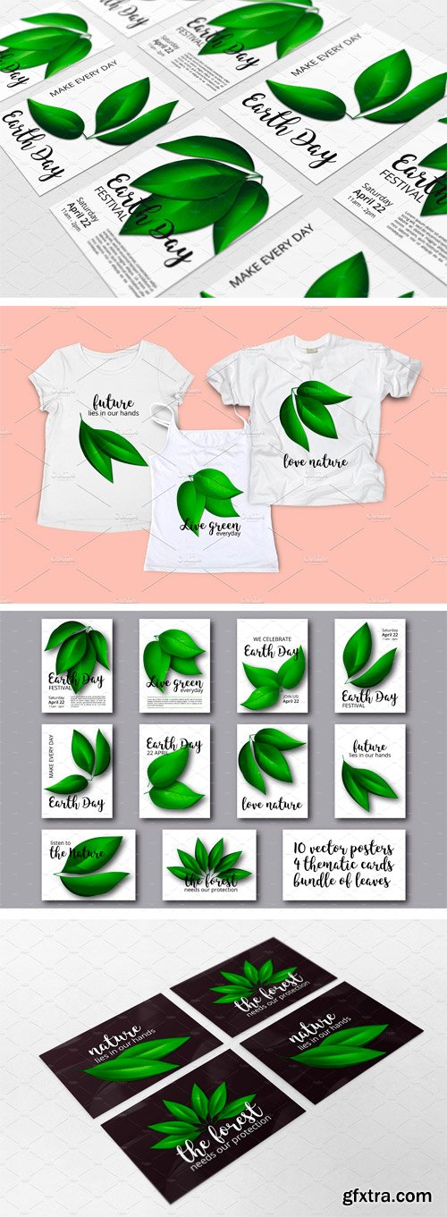 CM 1382028 - EARTH DAY Foliage Vector Set