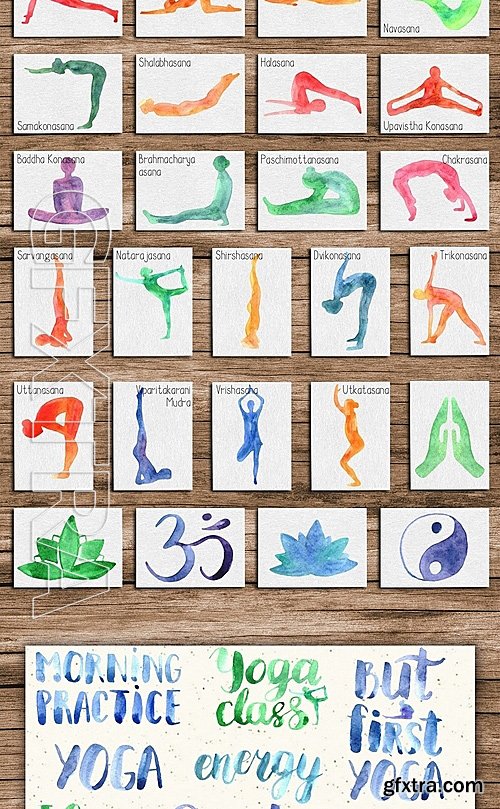 CM - Watercolor Yoga Asanas 1388185