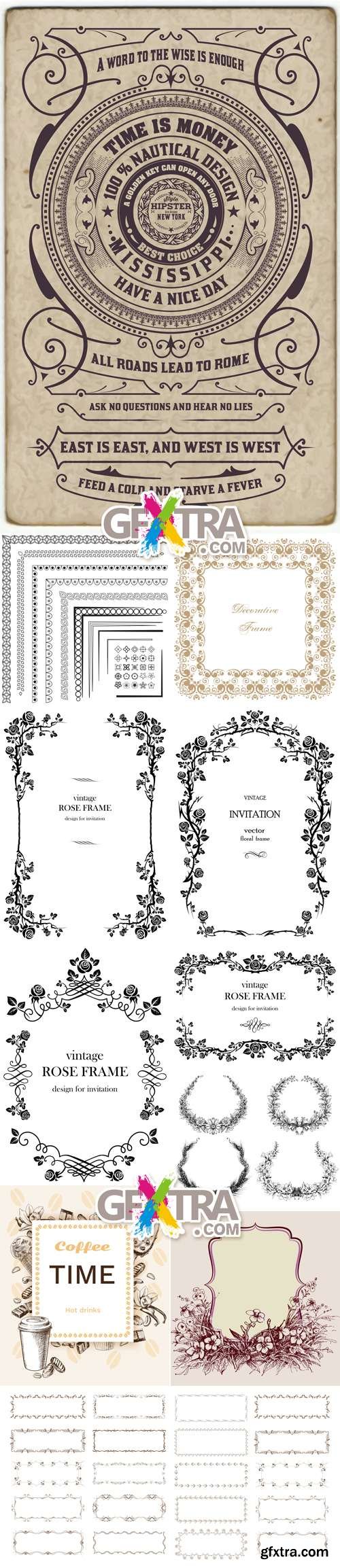 Vintage Frames Vector Collection