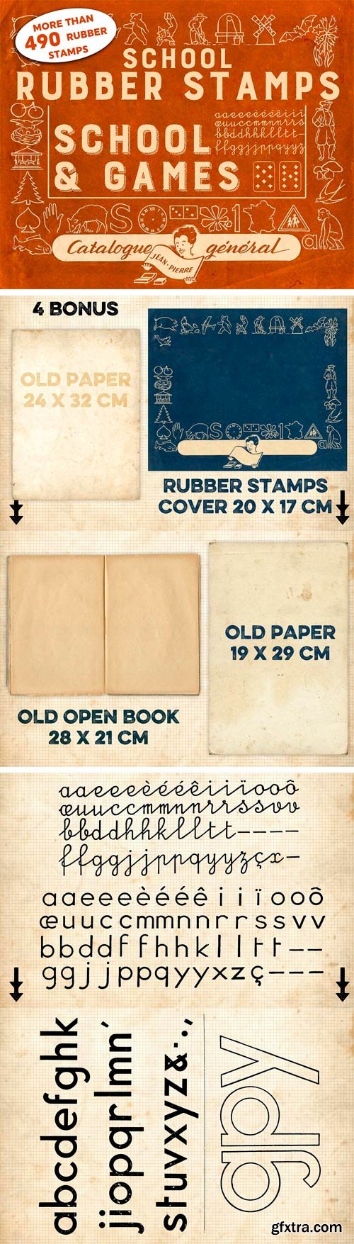 CM 1331597 - RUBBER STAMPS: SCHOOL+GAMES +4 BONUS