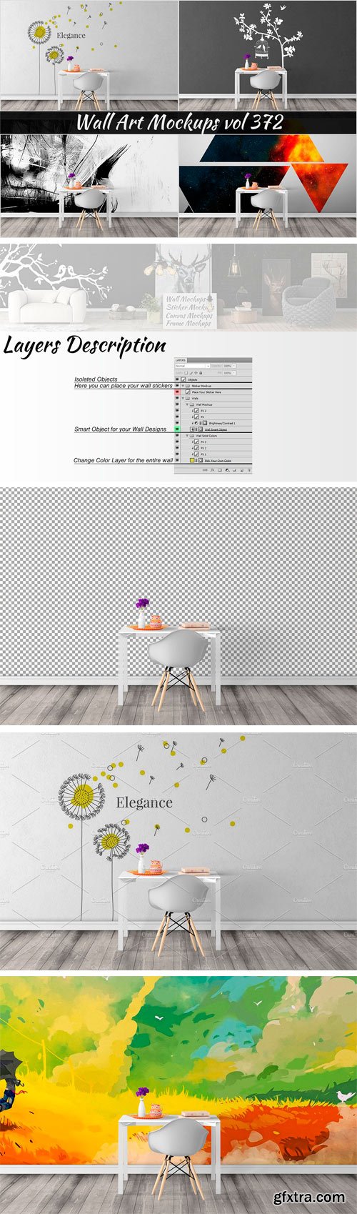 CM 1381780 - Wall Mockup - Sticker Mockup Vol 372