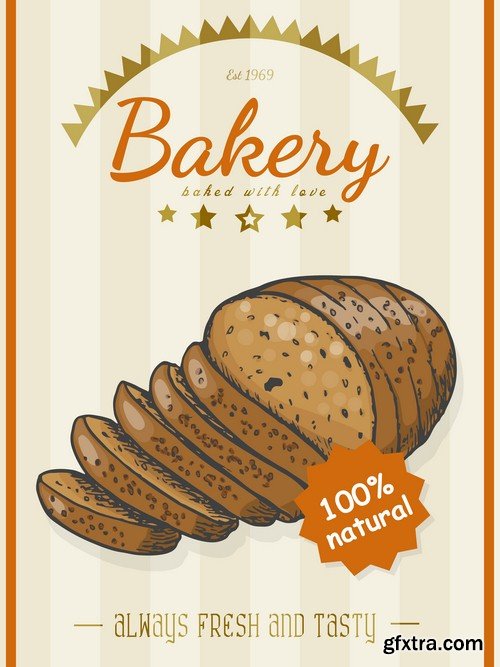 Bread products poster 1 - 8 EPS