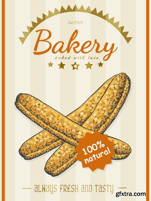 Bread products poster 1 - 8 EPS