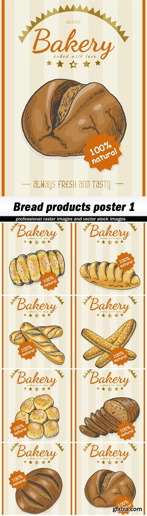 Bread products poster 1 - 8 EPS