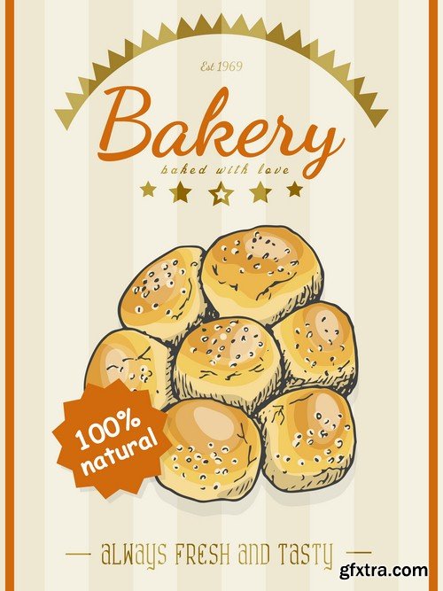 Bread products poster 1 - 8 EPS