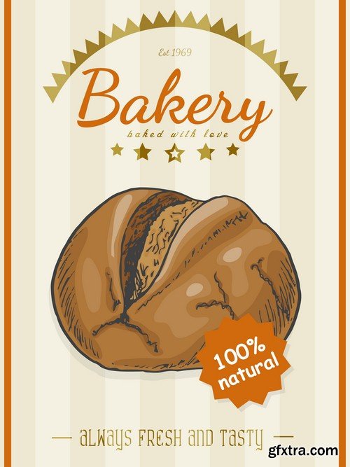 Bread products poster 1 - 8 EPS