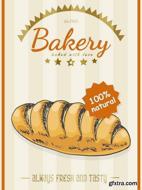 Bread products poster 1 - 8 EPS