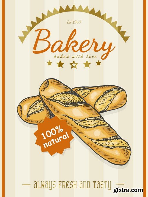 Bread products poster 1 - 8 EPS