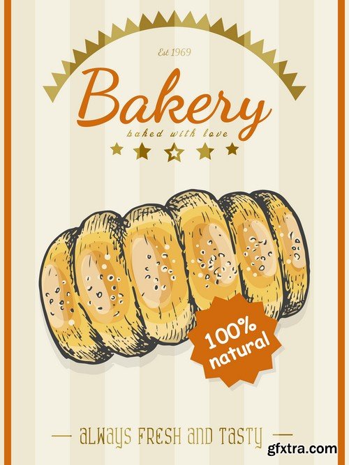 Bread products poster 1 - 8 EPS