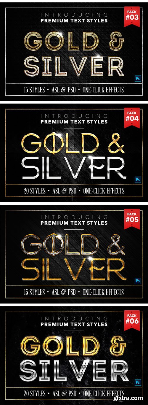 CM 1402373 - BUNDLE: Gold & Silver Text Styles