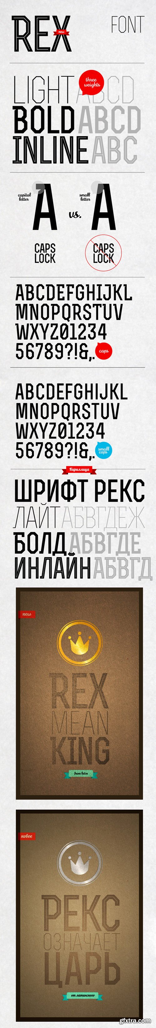 Rex Font Family - 3 OTF