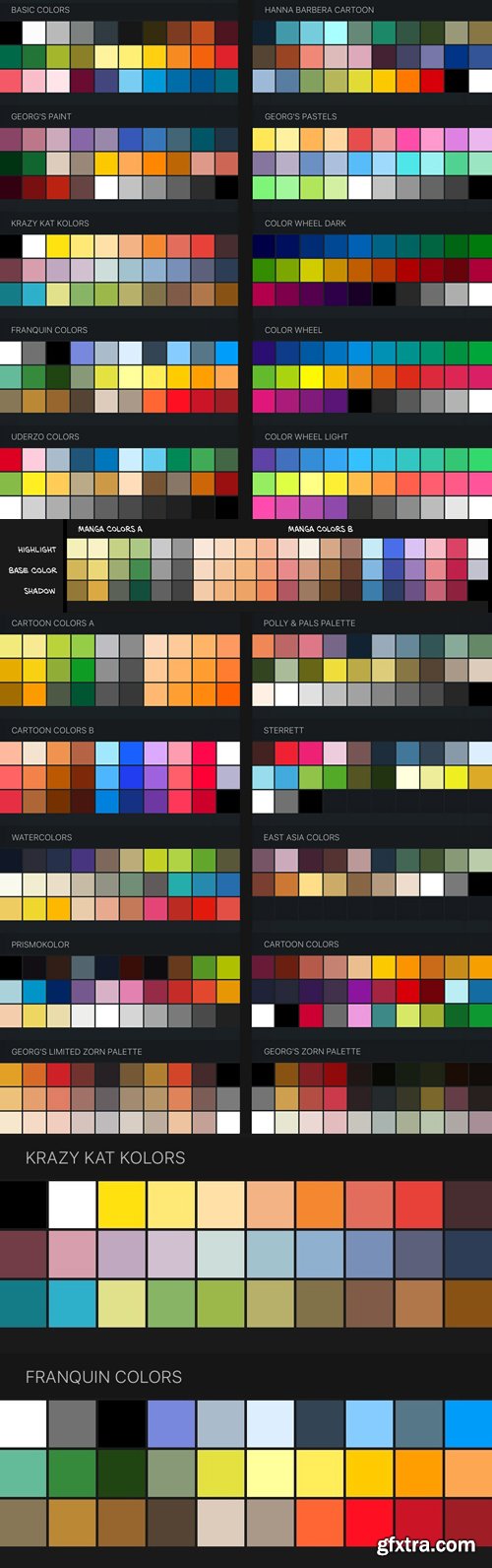 Procreate Color Swatches: 22 Palettes for Painting and Drawing