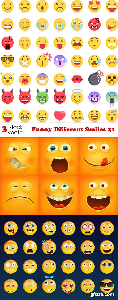 Vectors - Funny Different Smiles 21