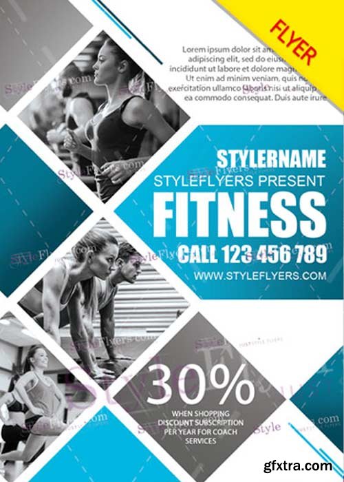 Fitness V33 PSD Flyer Template