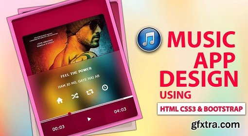 Create a Beautiful Music App UI Design Using Html 5 || Css 3 || Bootstrap
