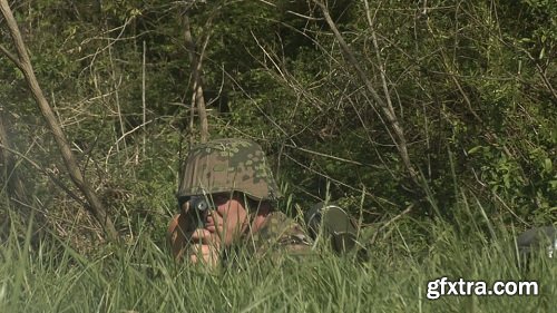 Khr slo mo german soldier firing05 explosion front