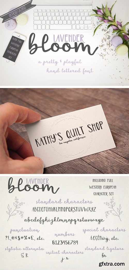 CM 1403595 - Lavender Bloom Hand Lettered Font