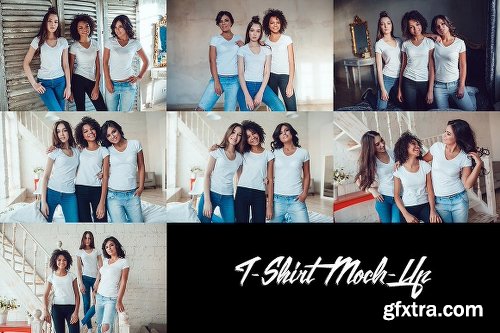 CreativeMarket Women's T-Shirts Mock-Up Vol.1 2017 1216495