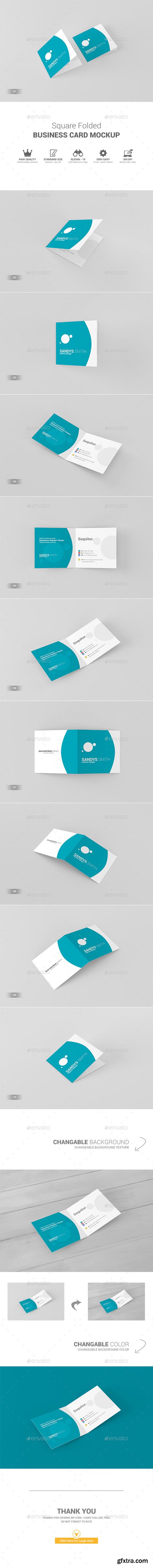 GR - Square Folded Business Card Mock-Ups 19319589