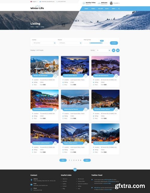 Winter Life - Resort & Listing PSD Template