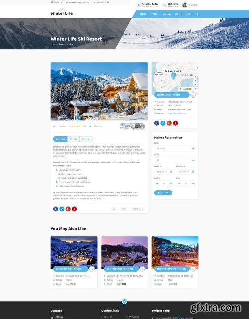 Winter Life - Resort & Listing PSD Template