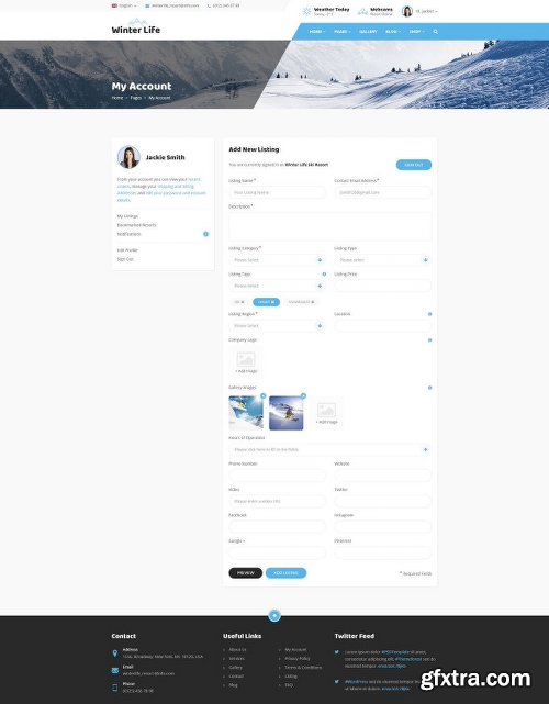 Winter Life - Resort & Listing PSD Template