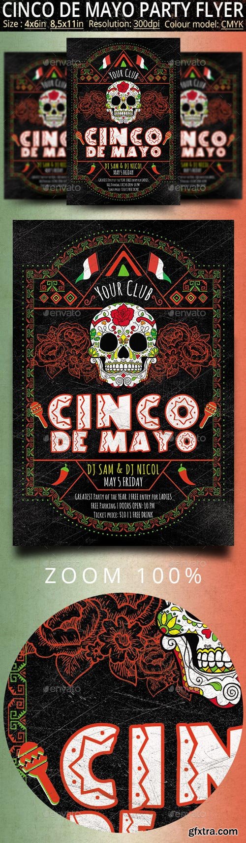 GraphicRiver - Cinco de Mayo Retro Vintage Flyer - 19792496