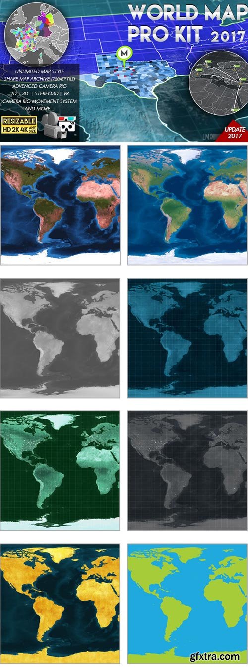 Videohive - World Map Pro Kit - 11602298 (Update 22.02.2017)