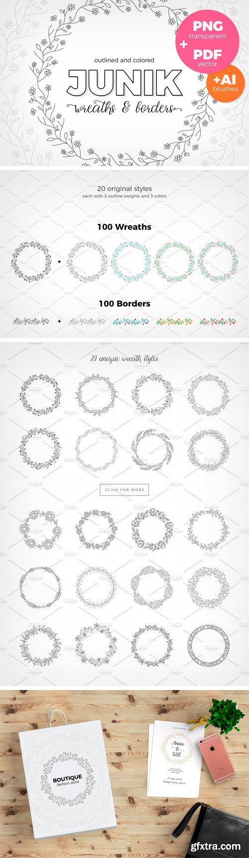 CM 1434935 - Junik Wreaths & Borders