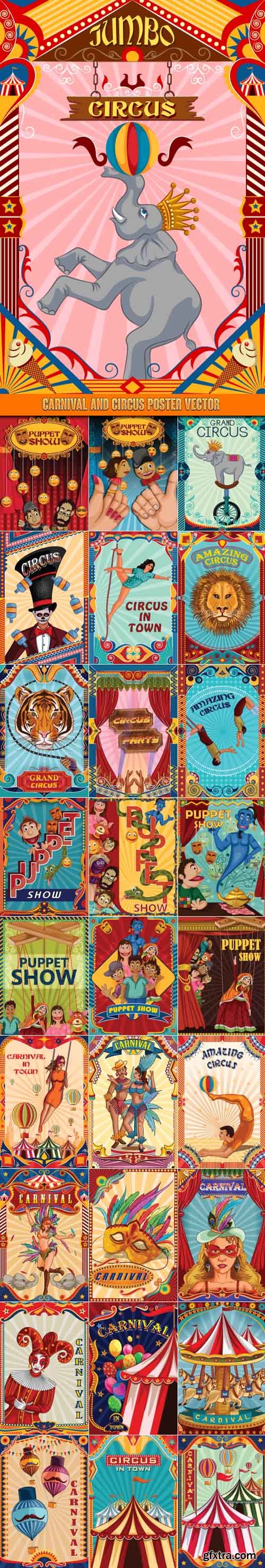 Carnival and circus poster vector