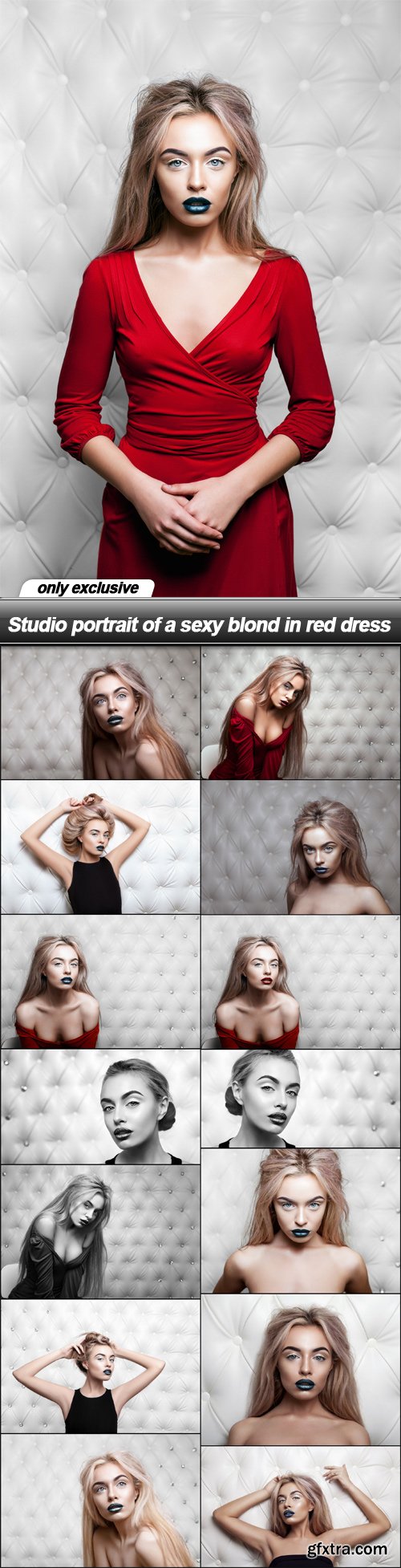 Studio portrait of a sexy blond in red dress - 15 UHQ JPEG