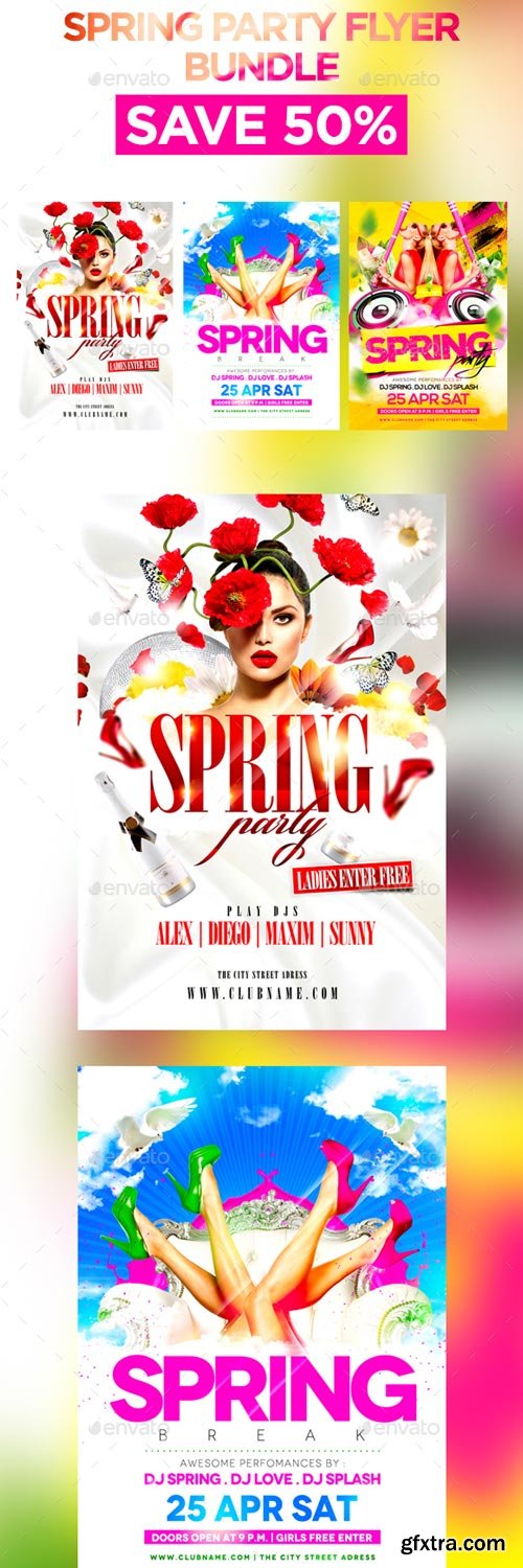 GraphicRiver - Spring Party Flyer Bundle - 19809381