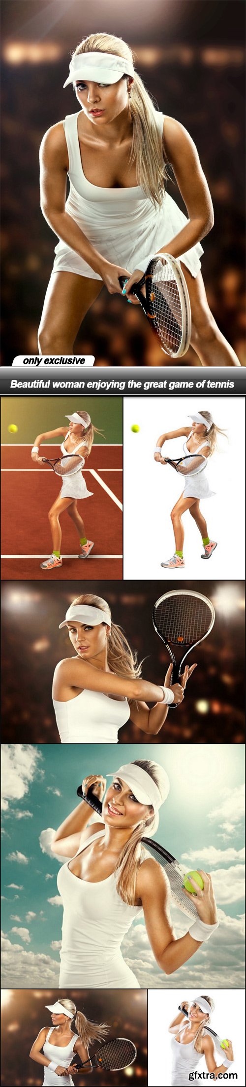 Beautiful woman enjoying the great game of tennis - 7 UHQ JPEG