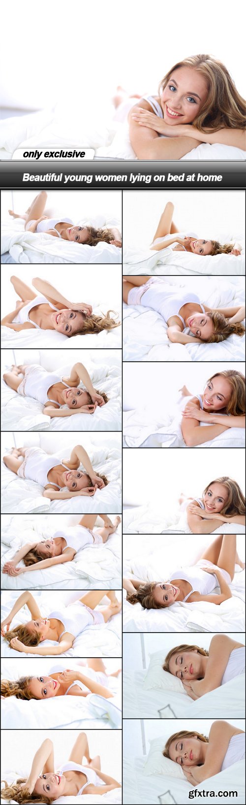 Beautiful young women lying on bed at home - 15 UHQ JPEG