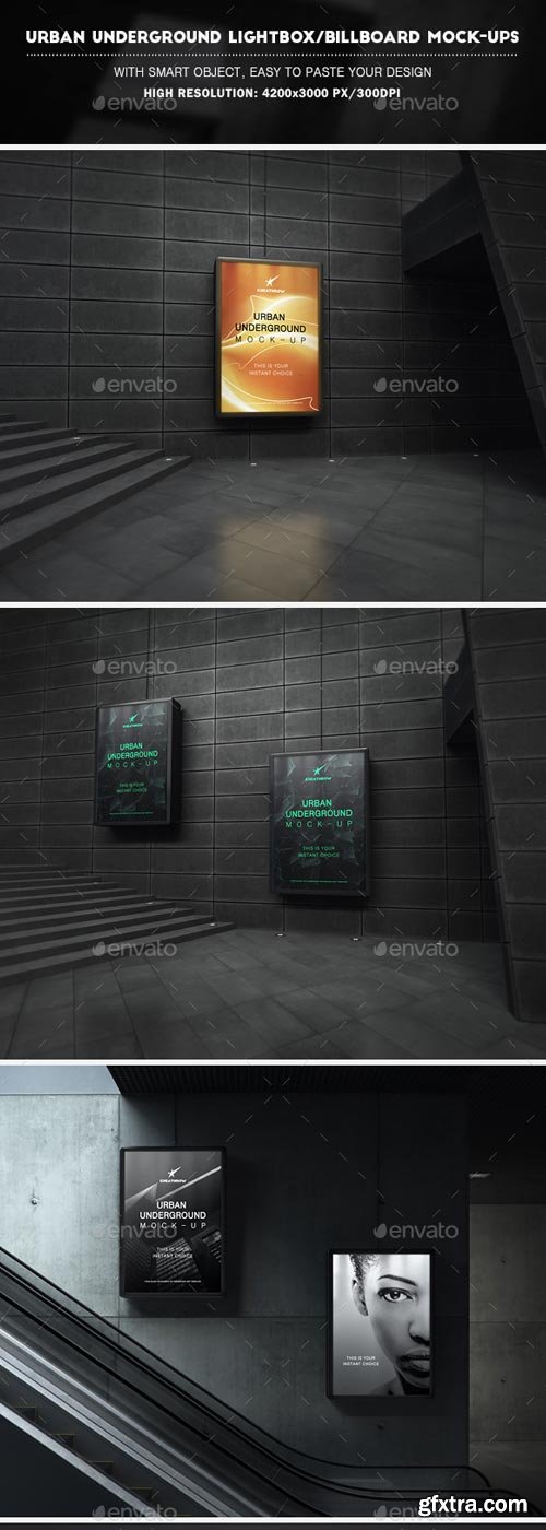 GraphicRiver - Urban Underground Lightbox / Billboard Mock-Ups - 19782095