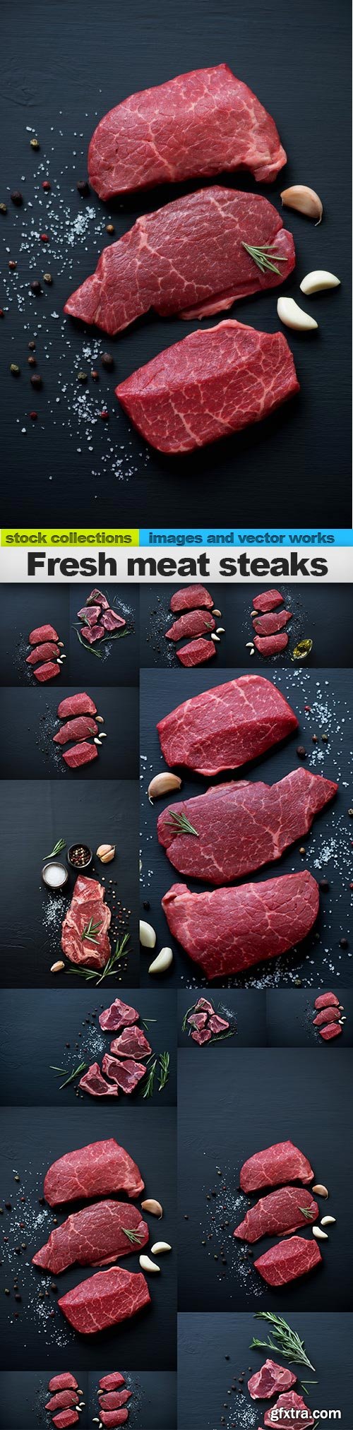 Fresh meat steaks, 15 x UHQ JPEG