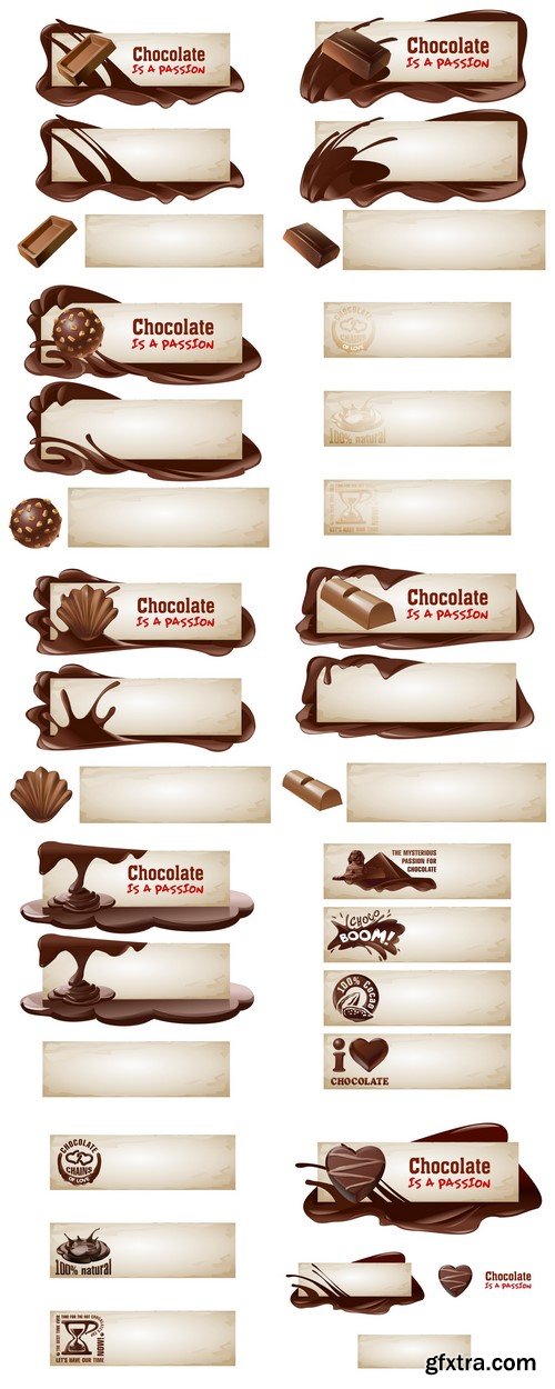 Set of vector vintage chocolate banners 10X EPS