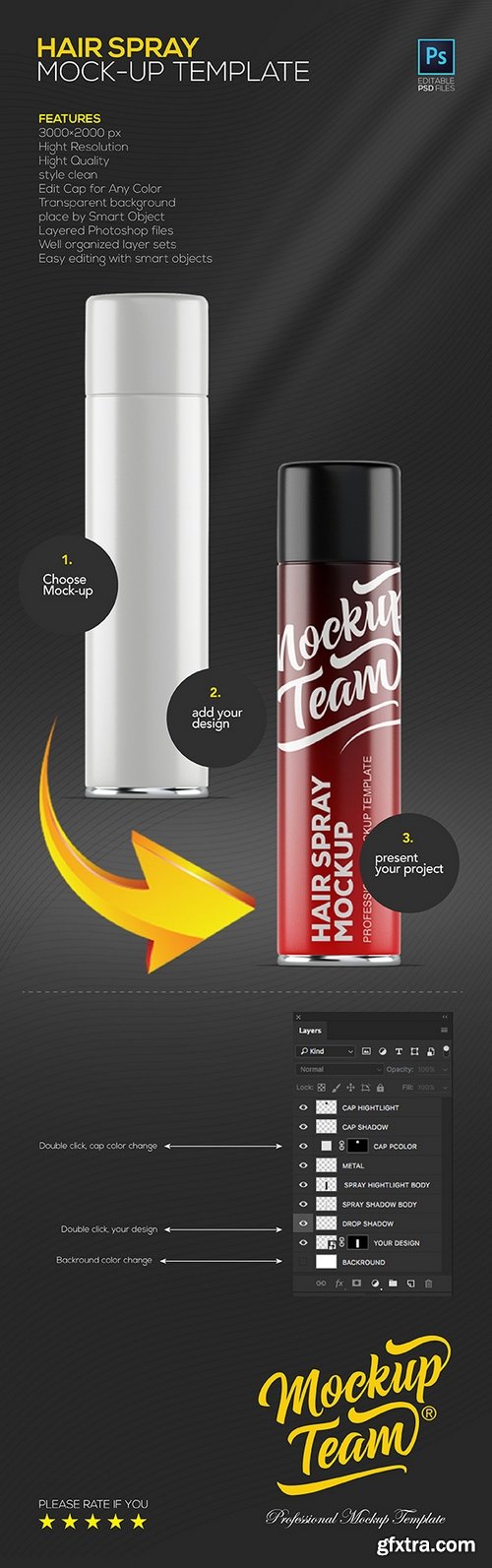 CM - Hair Spray Mock-up Template 883731