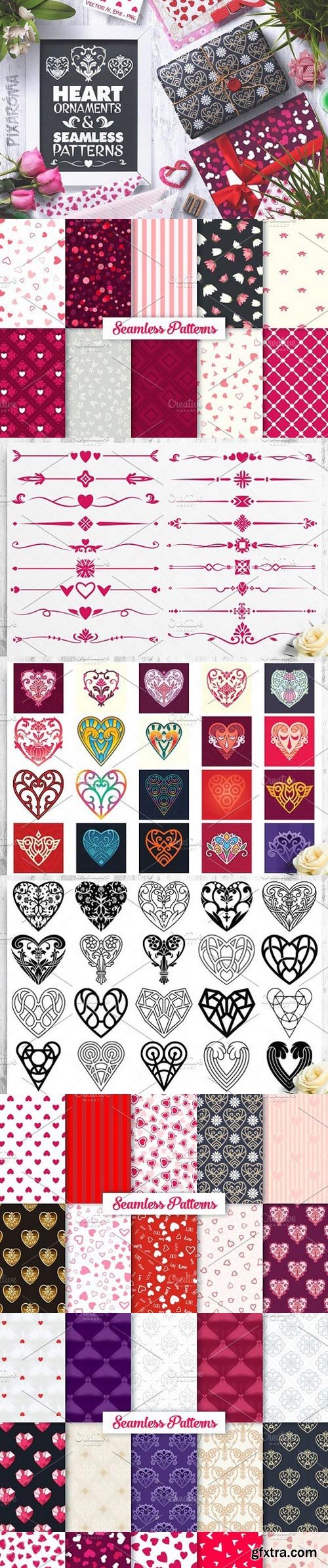 CM - Heart Vector Ornaments and Patterns 1278561