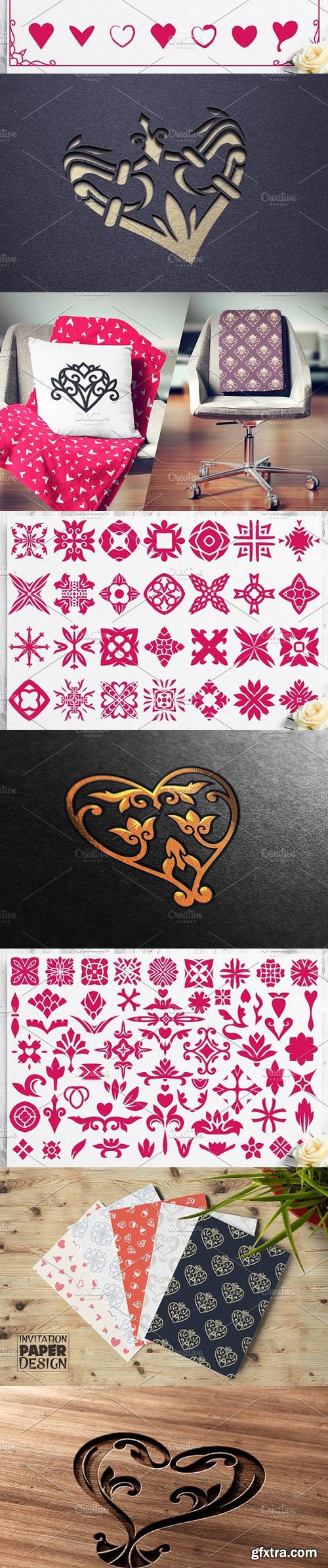 CM - Heart Vector Ornaments and Patterns 1278561