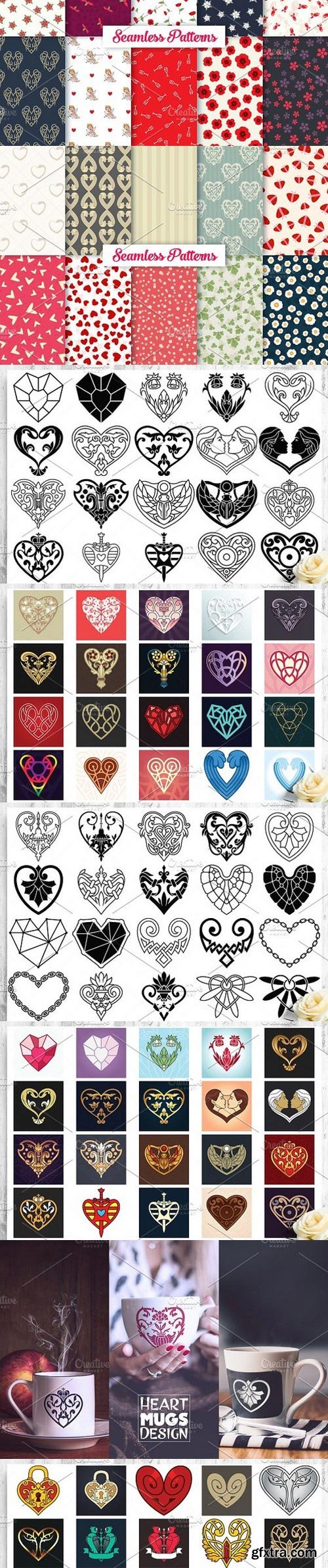 CM - Heart Vector Ornaments and Patterns 1278561