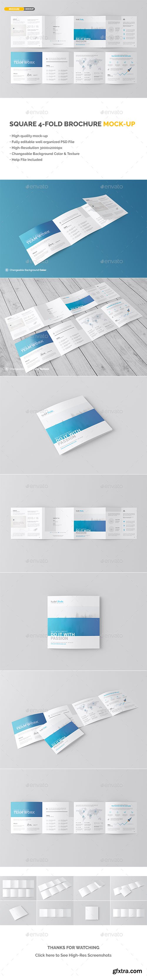 Graphicriver - Square 4-Fold Brochure Mock-Up 19871320