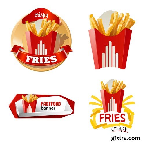 Fast food icons 1 - 5 EPS