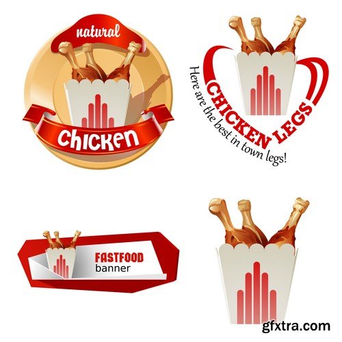 Fast food icons 1 - 5 EPS