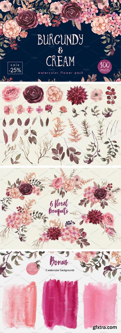 CM 1409085 - Watercolor Floral Pack