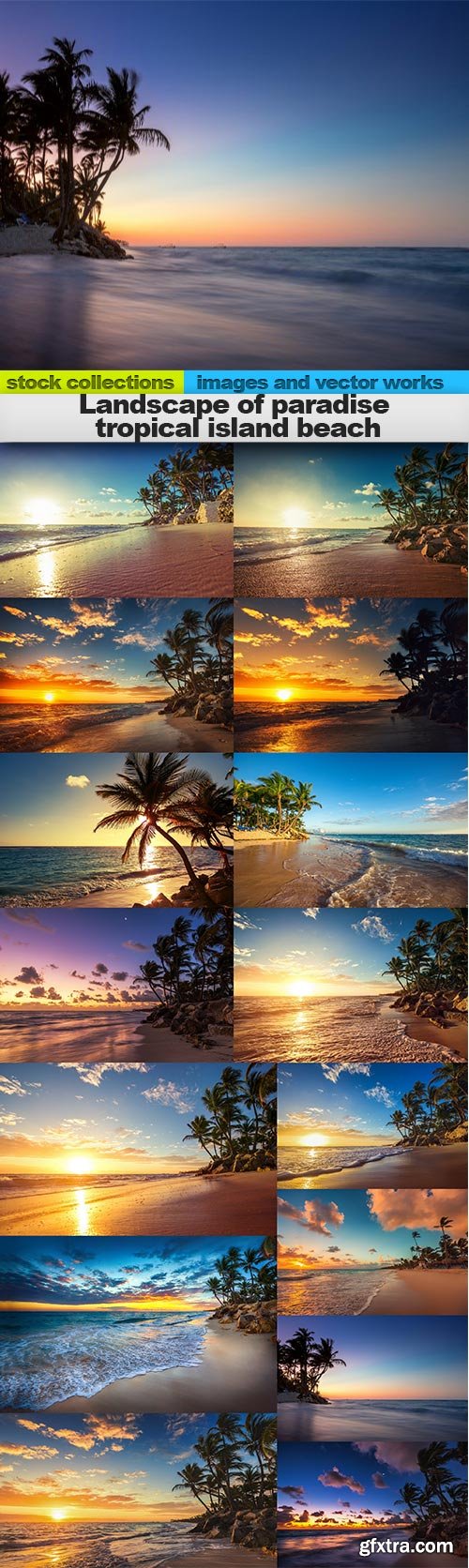 Landscape of paradise tropical island beach, 15 x UHQ JPEG